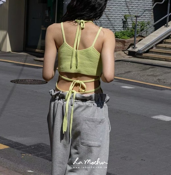 前長後短美背雙肩帶坑條背心(闆娘.花花清單)